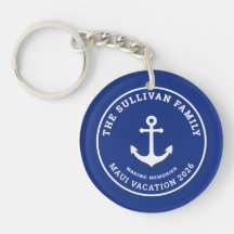 Anpassad Vintage Yacht Club Ankar Familj Badge
