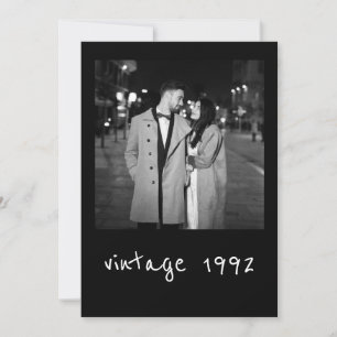Anpassad vintagefoto och namn Platt julkort
