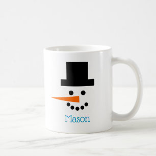 Anpassad Vinter Helgdag-leende för snögubbe Ansikt Kaffemugg