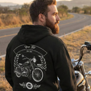 Anpassad vintercyklistskalle Motorcykel dragkedja  T Shirt