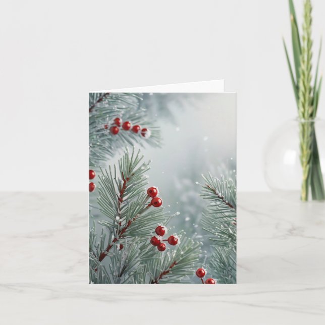 Anpassad Vinterställe | Tall & Bär Inbjudan (Framsida)