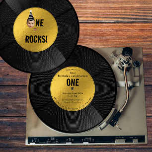 Anpassad vinylskiva Musik En stenig födelsedag ans Inbjudningar