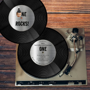 Anpassad vinylskiva Musik En stenig födelsedag ans Inbjudningar