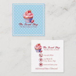Anpassad visitkort för bageri | Blå Cupcake-tema Tidsbeställning Kort