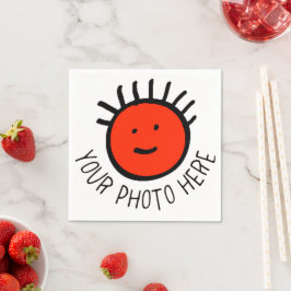 Anpassad vit cocktail-servett i foto-papper Mall Pappersservett