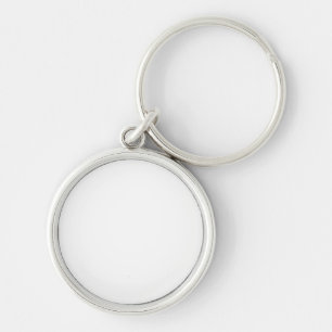 Anpassad vit enkel design Lägg till foto eller tex Rund Silverfärgad Nyckelring