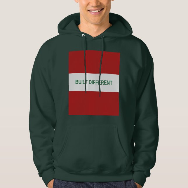 Anpassad Vit Logotyp Grön Hoodie (Framsida)