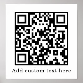 Anpassad vit QR-kod | Minimalistisk textvisning Poster