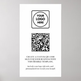 Anpassad vit QR-kod | Professionell verksamhet Poster