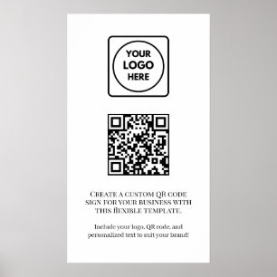 Anpassad vit QR-kod Professionell verksamhet Poster