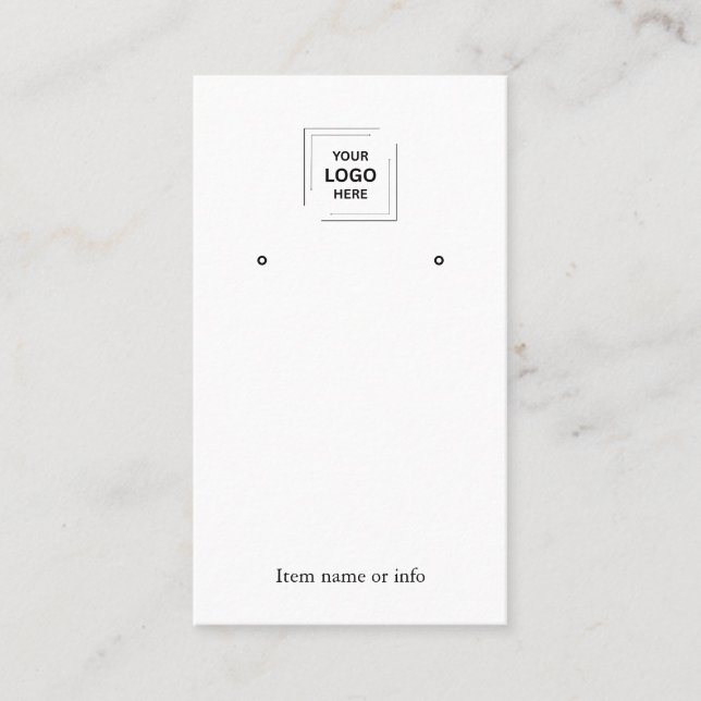 Anpassad vit smycken branding display design visitkort (Framsida)