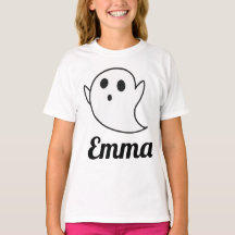 Anpassad vit spök Halloween T-shirt för småbarn