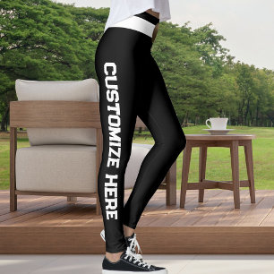 Anpassad Vit Svart Kattälskare Skräddarsydd Leggings