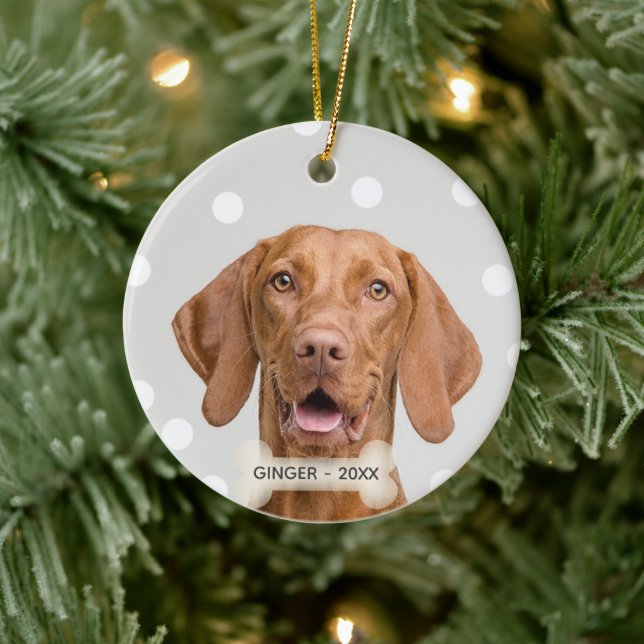 Anpassad Vizsla Hund Foto Julgransprydnad Keramik (Träd)