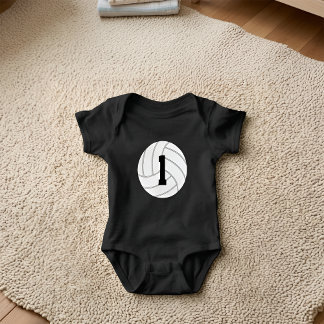 Anpassad volleyboll-bodysuit för bebisens första m t shirt