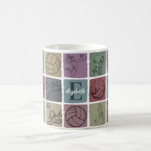 Anpassad volleyboll namngåva Vintage Sport Spelare Kaffemugg
