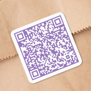 Anpassad webbplats QR-kod Lila Fyrkantigt Klistermärke