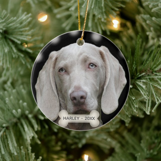 Anpassad Weimaraner Hund Foto Julgransprydnad Keramik (Träd)