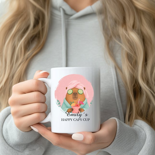 Anpassad Wellness Capybara Mugg med Namn (Custom Wellness Capybara Mug with Name)