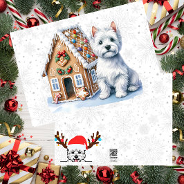 Anpassad Westie Pepparkakshus Helgkort