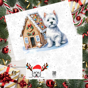Anpassad Westie Pepparkakshus Helgkort