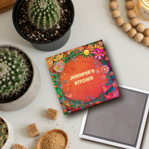 Anpassad Whimsical Söt Blommigt Sunshine Magnet