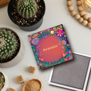 Anpassad Whimsical Söt Blommigt Sunshine Magnet