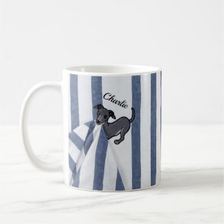 Anpassad Whippet Hundfilt Randigt Tvåsidigt Kaffemugg