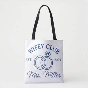 Anpassad Wifey Club Tote Bag, Mrs Tote Bag, Wifey Tygkasse
