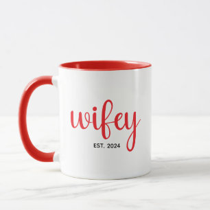 Anpassad Wifey EST År Bröllop Årsdag Mugg