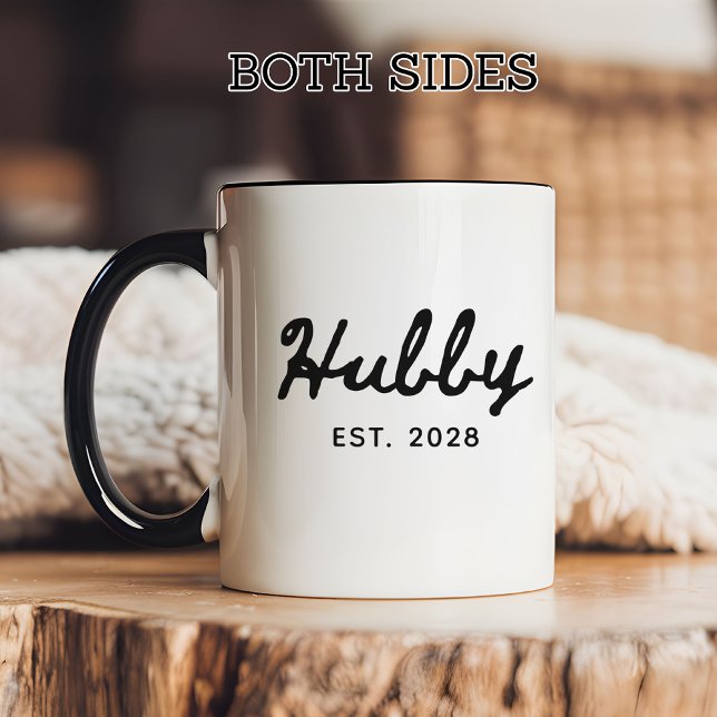 Anpassad Wifey Hubby Keramikkopp för Förlovningspr Mugg (Engagement gifts for couples, Wedding gifts for bride and groom, Wifey and Hubby matching mugs)