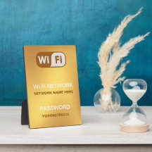 Anpassad WiFi-nätverkslösenordsinfo i guld färg