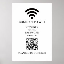 Anpassad WiFi QR | Enkel Nätverks Scan Display Poster