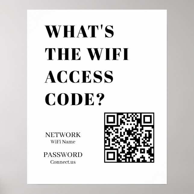 Anpassad WiFi QR | Vad är WiFi-koden Display Poster (Framsidan)