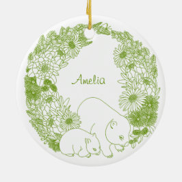 Anpassad Wombat Jul Grön Julgransprydnad Keramik