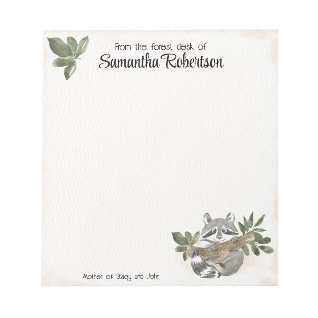 Anpassad Woodland Notepad Mors Dagsk gift Anteckningsblock (Framsida)