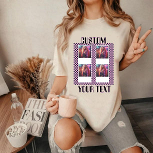 Anpassad Y2K fotokollage T-shirt Vintage Pastell