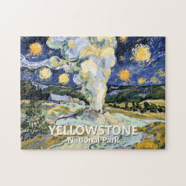 Anpassad Yellowstone Old Faithful Geyser Konst Vin Pussel