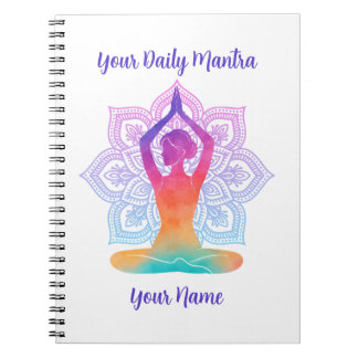 Anpassad yogabok med namn och mantra anteckningsbok
