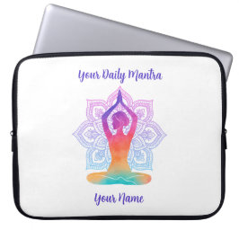 Anpassad yogadatorsfodral med namn och mantra laptop fodral