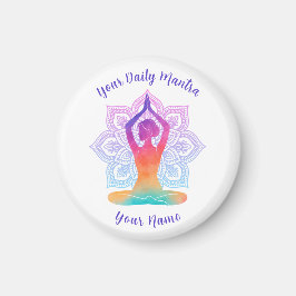 Anpassad yogamagnet med namn och mantra magnet