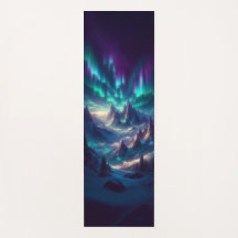 Anpassad yogamatta – Fantasy Aurora Mountain Lands