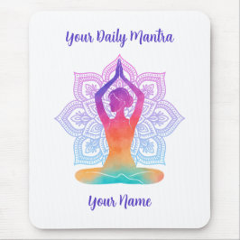 Anpassad yogamusmatta med namn och mantra musmatta