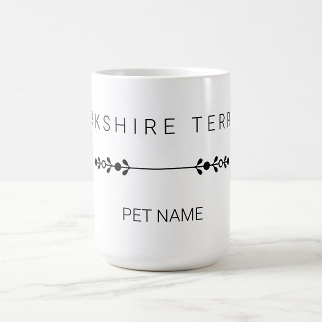 Anpassad Yorkie Namn Mugg - Minimalistisk Yorkshir (Center)
