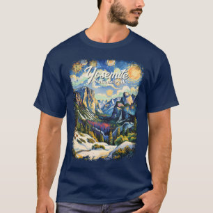 Anpassad Yosemite Tunnel View Vinter Van Gogh-stil T Shirt