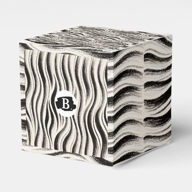 Anpassad Zebra Favor Box – Personlig Partygåva Presentaskar (Framsidan Sidan)