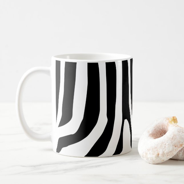 Anpassad Zebrarandiga Mönster Kaffemugg (Med munk)
