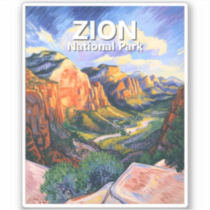 Anpassad Zion National Park Angels Landing Livfull Klistermärken
