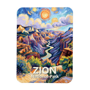 Anpassad Zion National Park Canyon Solnedgång Färg Magnet