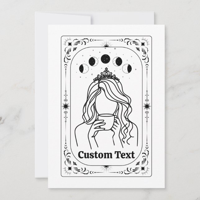 Anpassad Zodiak Tarot Feministisk Celestial Magisk Inbjudningar (Framsida)
